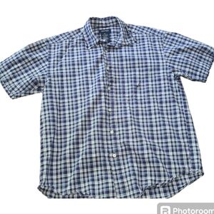 Nautica short‎ sleeved button-up shirt Mens Large